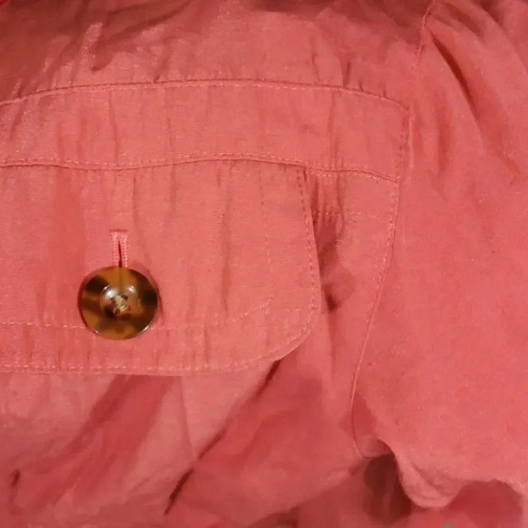 Gallery Coral Orange Lightweight Rain Jacket  Anorak Drawstring Waist Medium - Picture 7 of 7